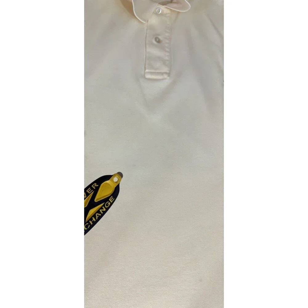 Vintage Ralph Lauren Embroidered Polo Shirt Light Yellow Mens Size Large